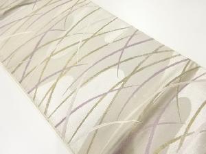 アンティーク　ヱ霞に芝草模様織出し袋帯（材料）